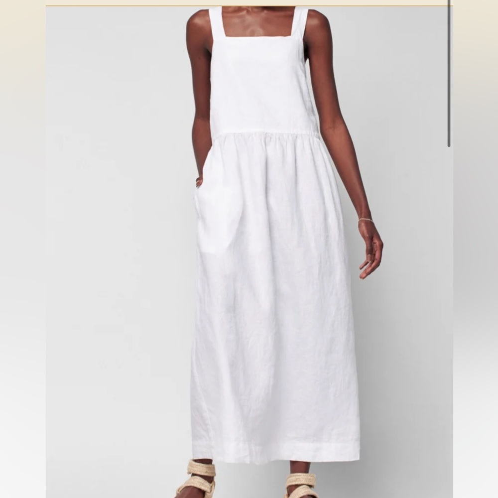 Faherty Allegra White Linen Dress Size Small